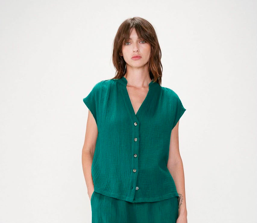 Blouse - Wesra vert - Grace & Mila