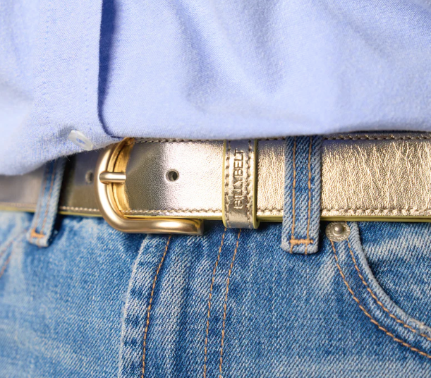 Ceinture dorée cuir glossy - Billybelt