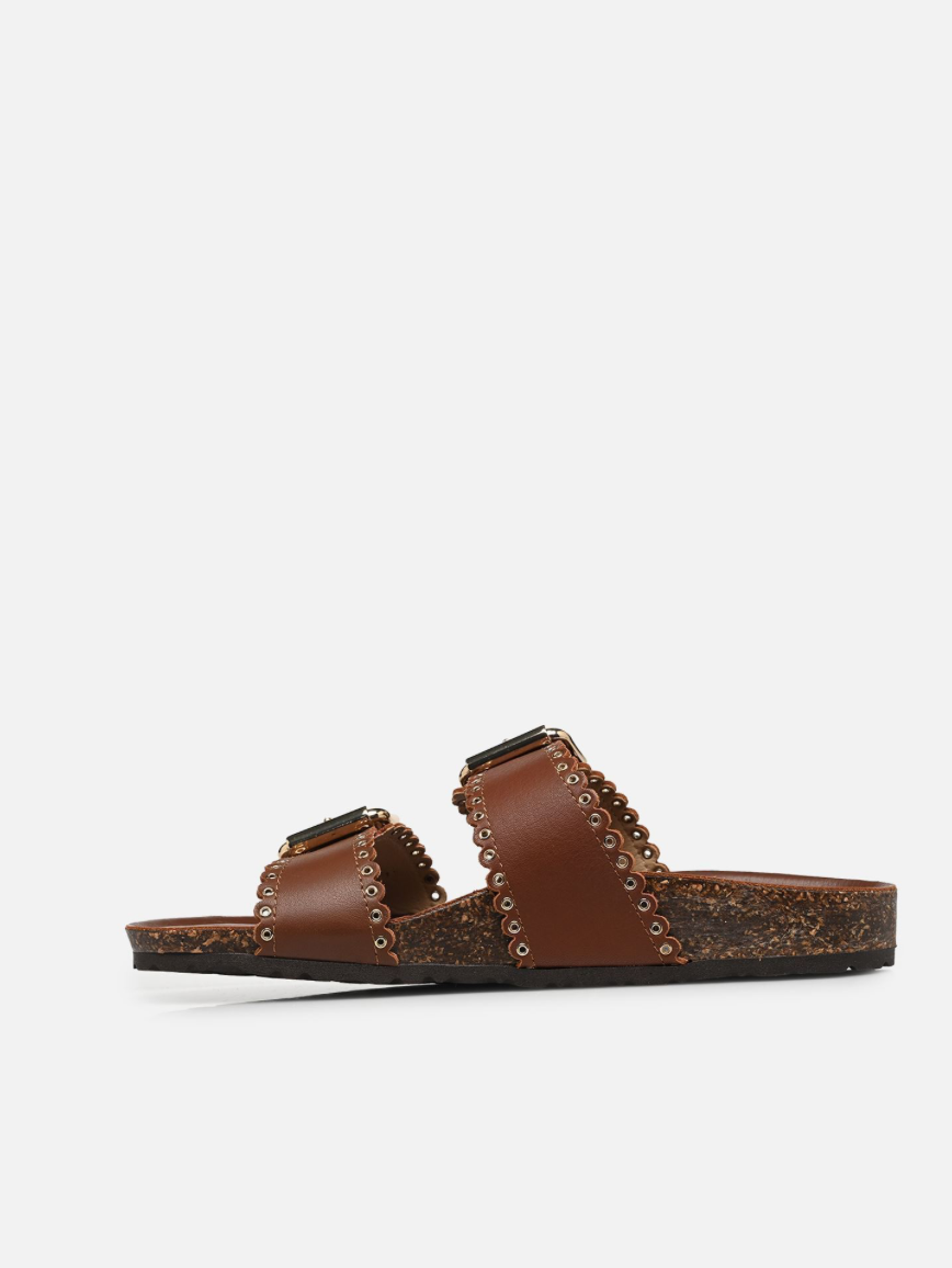 Sandales plates - Arianna en marron - Semerdjan