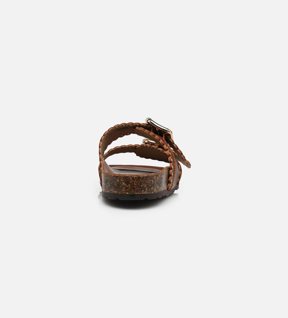 Sandales plates - Arianna en marron - Semerdjan