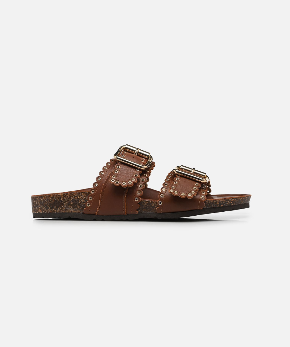 Sandales plates - Arianna en marron - Semerdjan