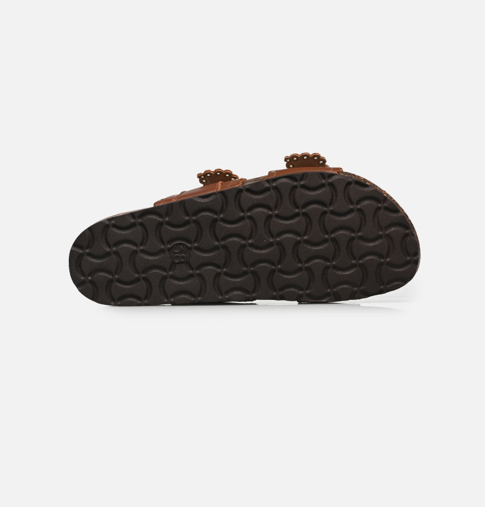 Sandales plates - Arianna en marron - Semerdjan