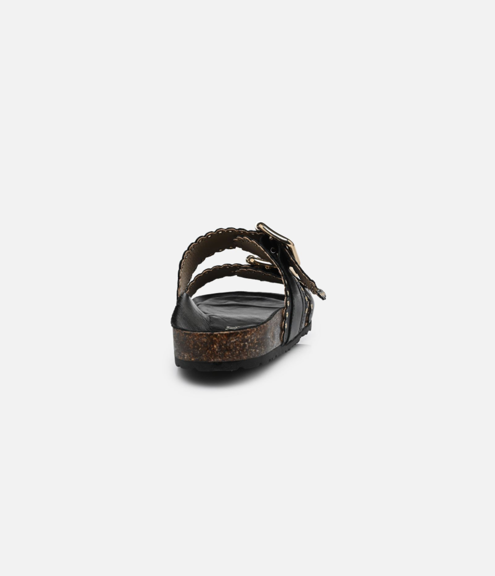 Sandales plates - Arianna en noir - Semerdjan