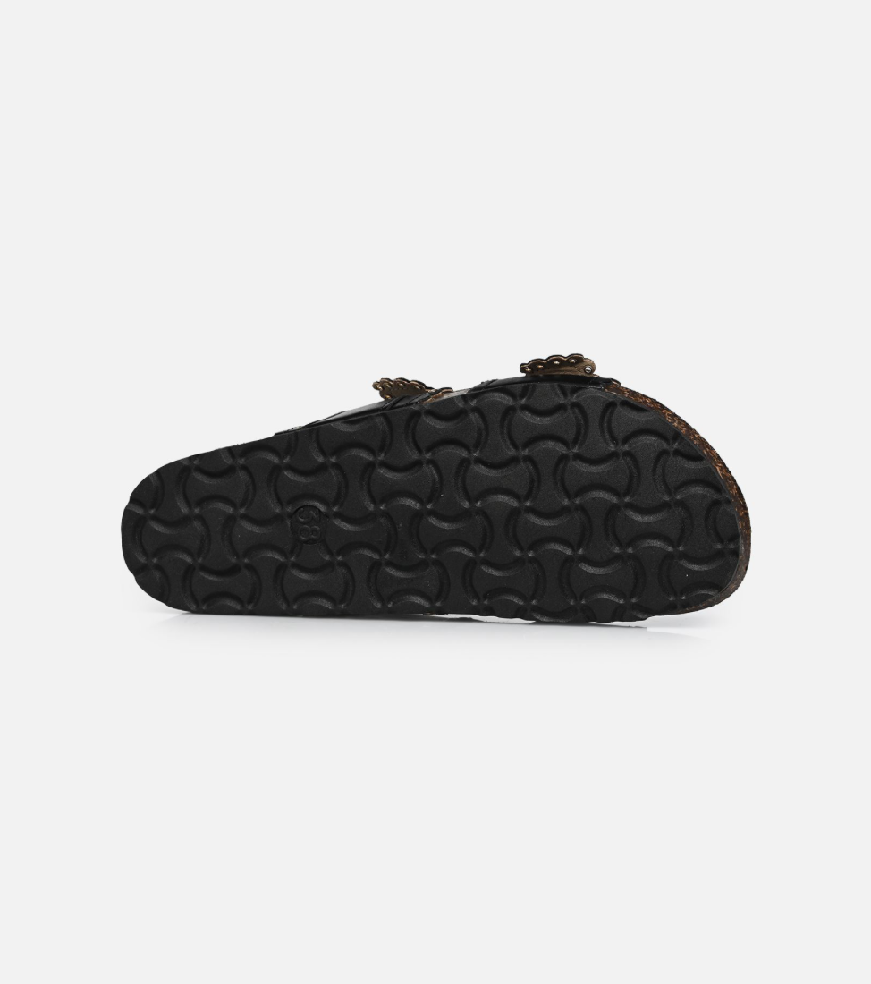 Sandales plates - Arianna en noir - Semerdjan