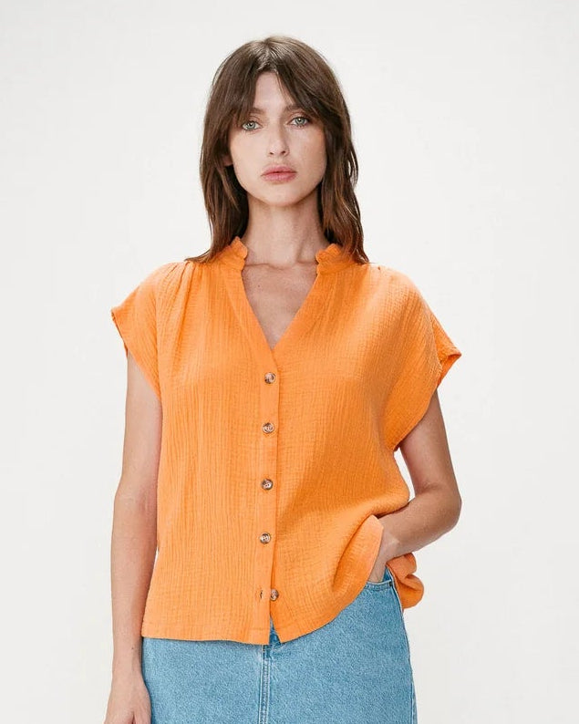 Blouse - Wesra orange - Grace & Mila