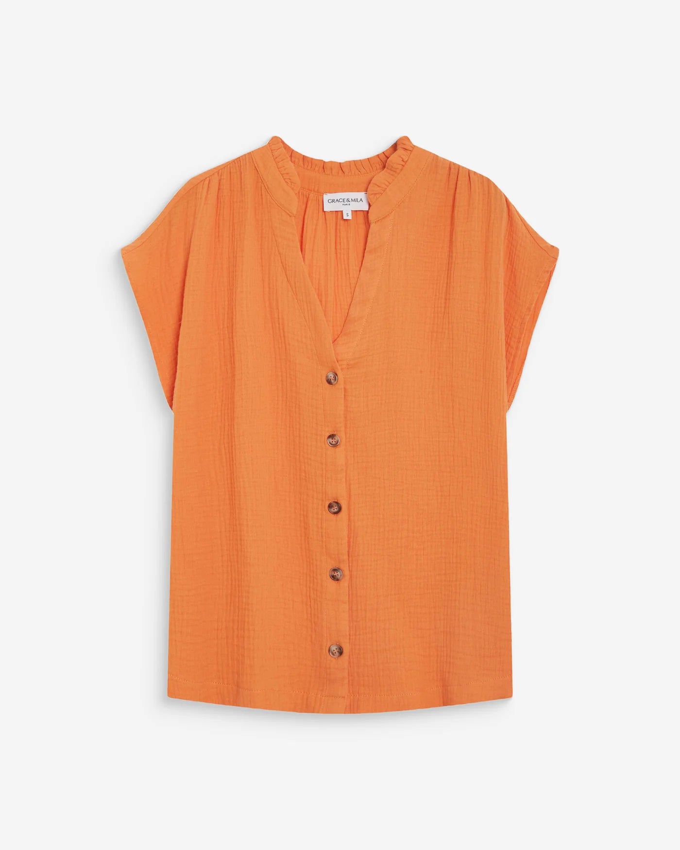 Blouse - Wesra orange - Grace & Mila