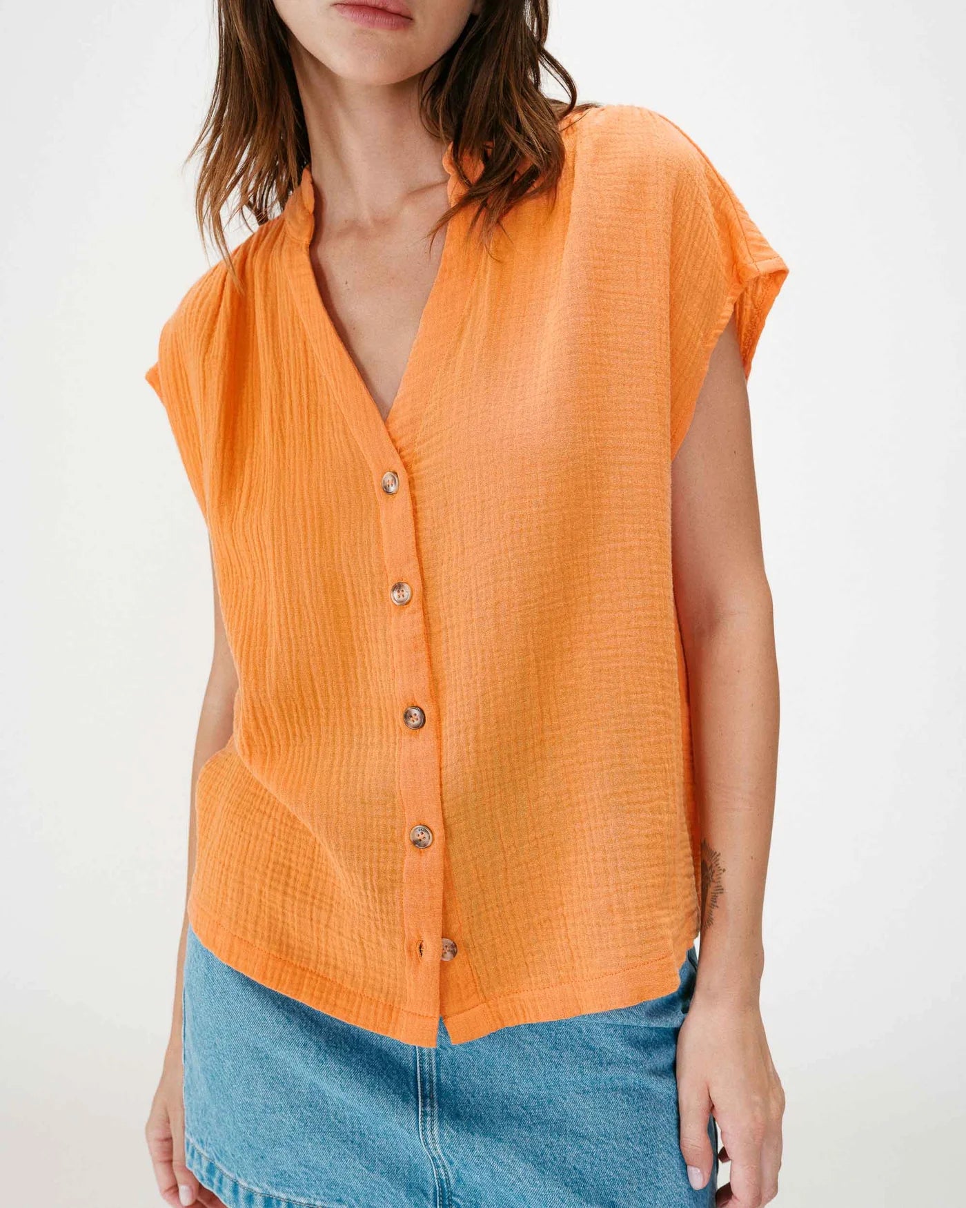 Blouse - Wesra orange - Grace & Mila