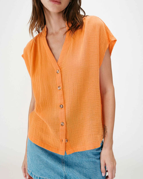 Blouse - Wesra orange - Grace & Mila