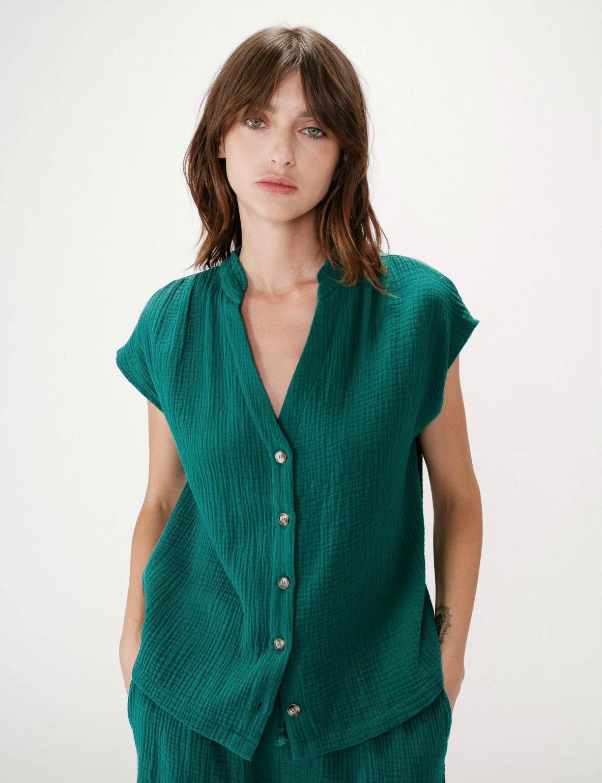 Blouse - Wesra vert - Grace & Mila
